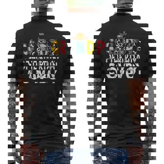 Grandpa 1St Birthday Cowboy Western Grandpa Birthday Boy Men's T-shirt Back Print - Thegiftio