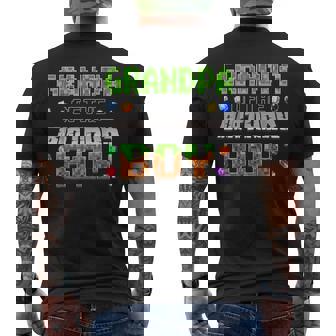 Grandpa Of The Birthday Boy Game Pixel Number Birthday Party Men's T-shirt Back Print - Monsterry