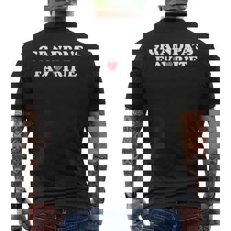 Grandpa's Favorite Grandpa With Red Heart Men's T-shirt Back Print | Mazezy