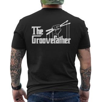 The Groovefather Vintage Drums Drumming Band Drummer Men's T-shirt Back Print | Mazezy