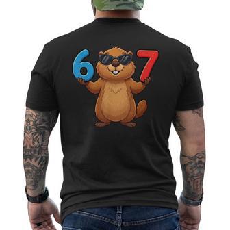 Groundhog Six Seven Drip 67 Meme 6-7 Groundhog Day Men's T-shirt Back Print - Thegiftio