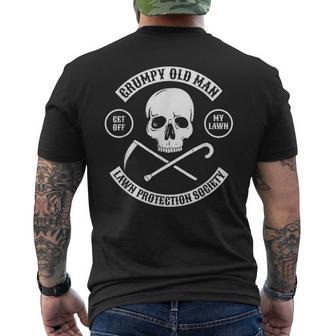Grumpy Old Man Lawn Protection Society Get Off My Lawn Men's T-shirt Back Print - Thegiftio UK