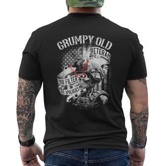 Grumpy Old Veteran Patriotic Military Humor Men's T-shirt Back Print | Mazezy
