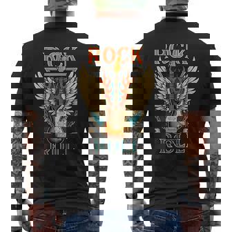 Guitare Électrique Rétro Avec Flammes Et Ailes T-shirt imprimé au dos - Cadeauxyz