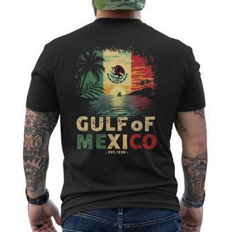 Gulf Of Mexico Est 1550 Mexican Gulf Of Mexico Flag Vintage Men's T-shirt Back Print - Monsterry