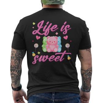Gummy Bear Life Is Sweet Candy Gummy Bear Men's T-shirt Back Print - Thegiftio