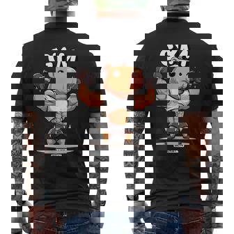 Gym Capybara Cool Fitness Entraînement Drôle Hommes T-shirt imprimé au dos - Cadeauxyz