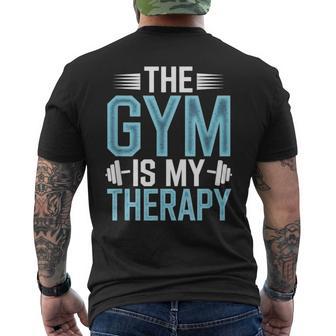 The Gym Is My Therapy Men's T-shirt Back Print - Monsterry