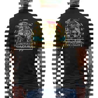 Gymnasticsaurus Dinosaur Gymnastics Saurus Family Matching Men's T-shirt Back Print | Mazezy