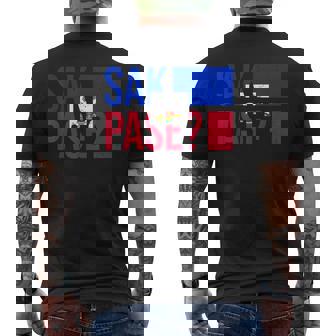 Haitian Flag Day Retro Creole Pride Haiti Flag Sak Pase Men's T-shirt Back Print - Thegiftio