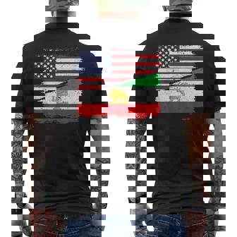 Half American Half Iranian Us Flag Iran Flag Patriotic Men's T-shirt Back Print - Monsterry