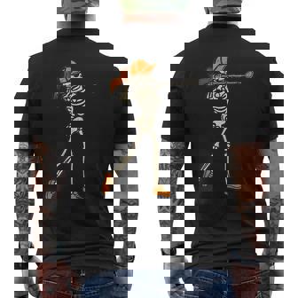 Halloween Golf Skeleton Golf Halloween Men's T-shirt Back Print - Monsterry