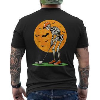 Halloween Golf Skeleton Spooky Golfer Halloween Golfing Men's T-shirt Back Print - Thegiftio UK