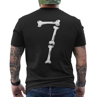 Halloween Number 7 Bones Skeleton Costume Men's T-shirt Back Print - Thegiftio UK