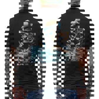 Halloween Soldering Circuit Board- Electro-Engineer Skeleton Men's Back Print T-Shirt | Mazezy