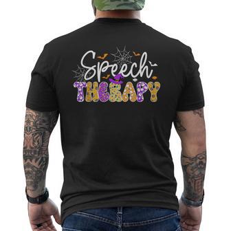 Halloween Speech Therapy Spooky Ghost Slp Therapist Men's T-shirt Back Print - Thegiftio UK