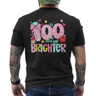 Happy 100 Days Brighter For Students 100 Days Of School Men's T-shirt Back Print | Mazezy