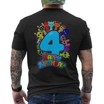 Happy 4Th Birthday Sprunky Simon Funbot Oren Pinki Men's T-shirt Back Print - Thegiftio UK