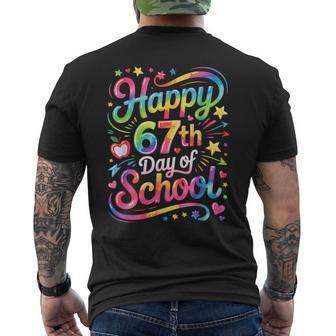Happy 67 Days Of School Meme100th Day Of School Tie Dye Men's T-shirt Back Print - Thegiftio UK