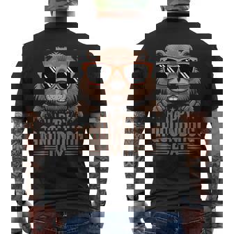 Happy Groundhog Day Ground Hog With Animal Lover Men's T-shirt Back Print - Monsterry