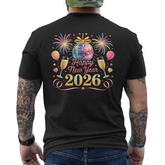 Happy New Year 2026 New Years Eve Party Countdown Fireworks Men's T-shirt Back Print - Thegiftio UK