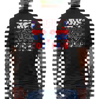 Happy To See Your Face Back To School Spider Men's T-shirt Back Print - Monsterry