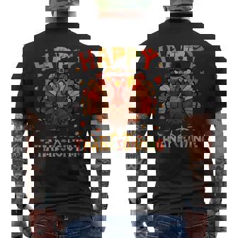 Happy Thanksgiving Turkey Day Family Dinner Men's T-shirt Back Print | Mazezy