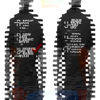 Hard While Working Adult Checklist Joke Men's T-shirt Back Print | Seseable CA