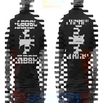 Hardcore Iron Cross Biker WWHC Oldschool Men's Back Print T-Shirt | Mazezy