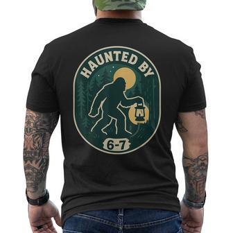 Haunted By 6-7 Bigfoot Lantern Halloween Badge Men's T-shirt Back Print - Thegiftio UK