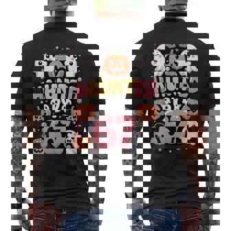 Haunted By 6 7 Cute Kawaii Ghost Spooky Halloween Men's T-shirt Back Print - Seseable