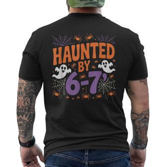 Haunted By 6 7 Retro Scary Paranormal Creepy Style Men's T-shirt Back Print - Thegiftio UK