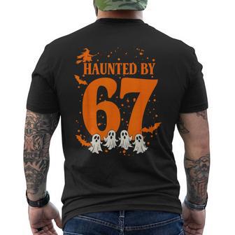 Haunted By 67 Halloween Meme Witch Bats Ghosts Men's T-shirt Back Print - Thegiftio UK