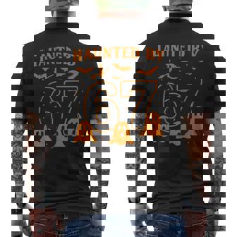 Haunted By 67 Meme Halloween Ghost Graphic Men's T-shirt Back Print - Monsterry