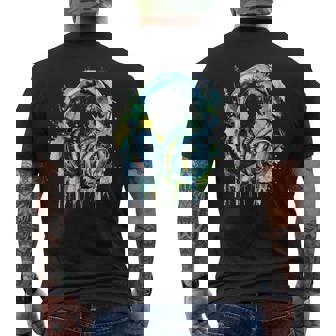 Headphones Music Dj Music Lover Music Headphones Splash Edm Men's T-shirt Back Print | Mazezy