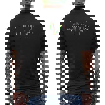 Heart Beat Day Trading & Investing Stock Market Trader Men's Back Print T-Shirt | Mazezy