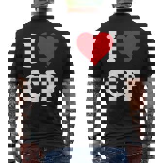 I Heart Cp Initials I Love CP First And Last Name C P Men's T-shirt Back Print - Monsterry