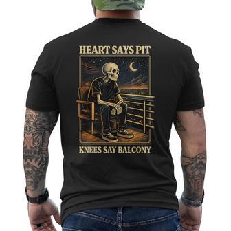 Heart Says Pit Knees Say Balcony Men's T-shirt Back Print - Seseable