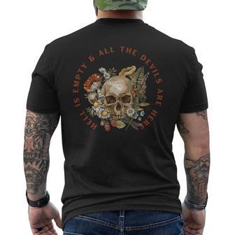 Hell Is Empty & All The Devils Are Here Shakespeare Quote Men's T-shirt Back Print - Thegiftio UK