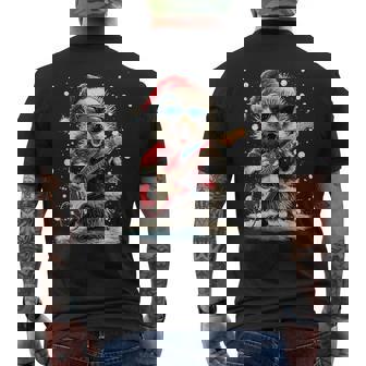 Hérisson De Noël Jouant Guitare Animal Musicien Rock Musique T-shirt imprimé au dos - Cadeauxyz