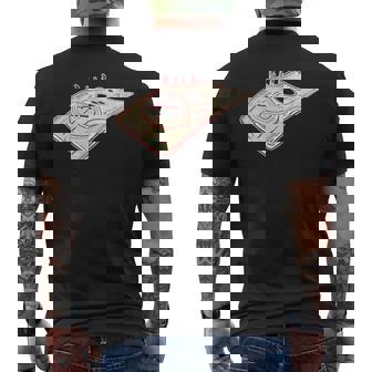 Hiking Compass Hikers Walking Up a Hill Men's Back Print T-Shirt | Mazezy