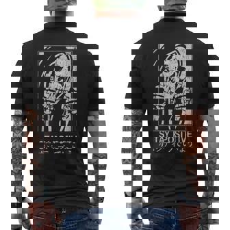 Hip Hop Vintage Hipster Edgy Retro Urban Streetwear Skull Men's T-shirt Back Print - Monsterry