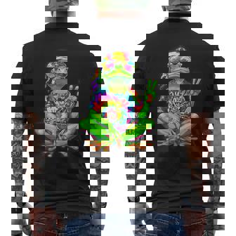 Hippie Tiedye Frog Peace Sign Hand 70S Party 60S Costume Men's T-shirt Back Print | Seseable CA