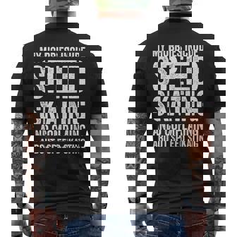 My Hobbies Include Speed Skating Speed Skater Men's Back Print T-Shirt | Mazezy