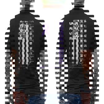 Hodgkins Lymphoma Awareness Support Squad Wear Purple Ribbon Men's T-shirt Back Print | Seseable FR