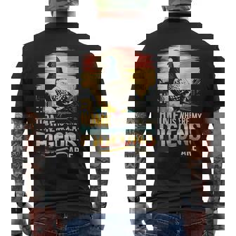 Home Where My Pigeon Birdwatching Pigeon Racer Pigeon Racing Men's Back Print T-Shirt | Mazezy