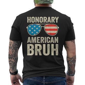 Honorary American Bruh Wedding American By Marriage Men's T-shirt Back Print - Thegiftio UK