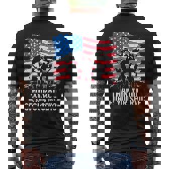 Honoring Army Veterans American Flag Patriotic Men Men's T-shirt Back Print - Monsterry