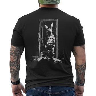 Horror Bunny Mask Man Rabbit Alt Goth Slasher Creepy Door Men's T-shirt Back Print - Thegiftio UK