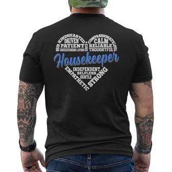 Housekeeper Heart Housekeeping Cleaner Cleaning Men's T-shirt Back Print - Thegiftio UK